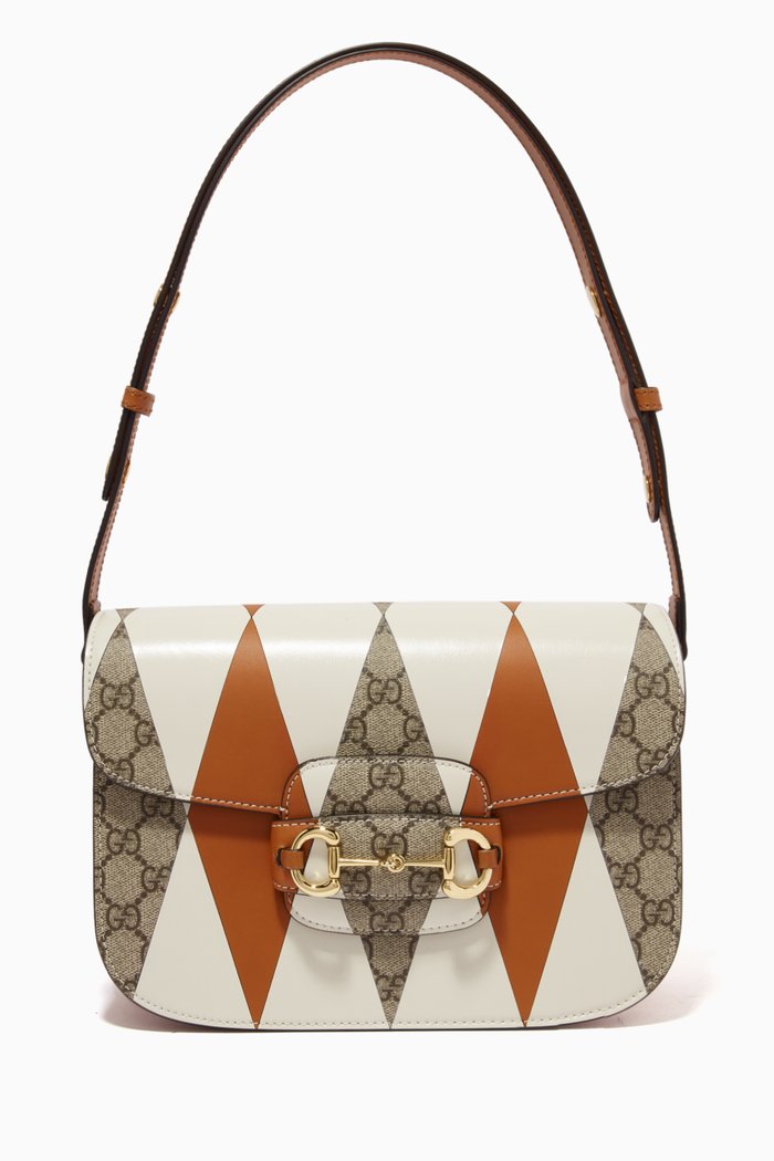 

Small Horsebit 1955 Shoulder Bag in GG Supreme Canvas & Leather, Brown