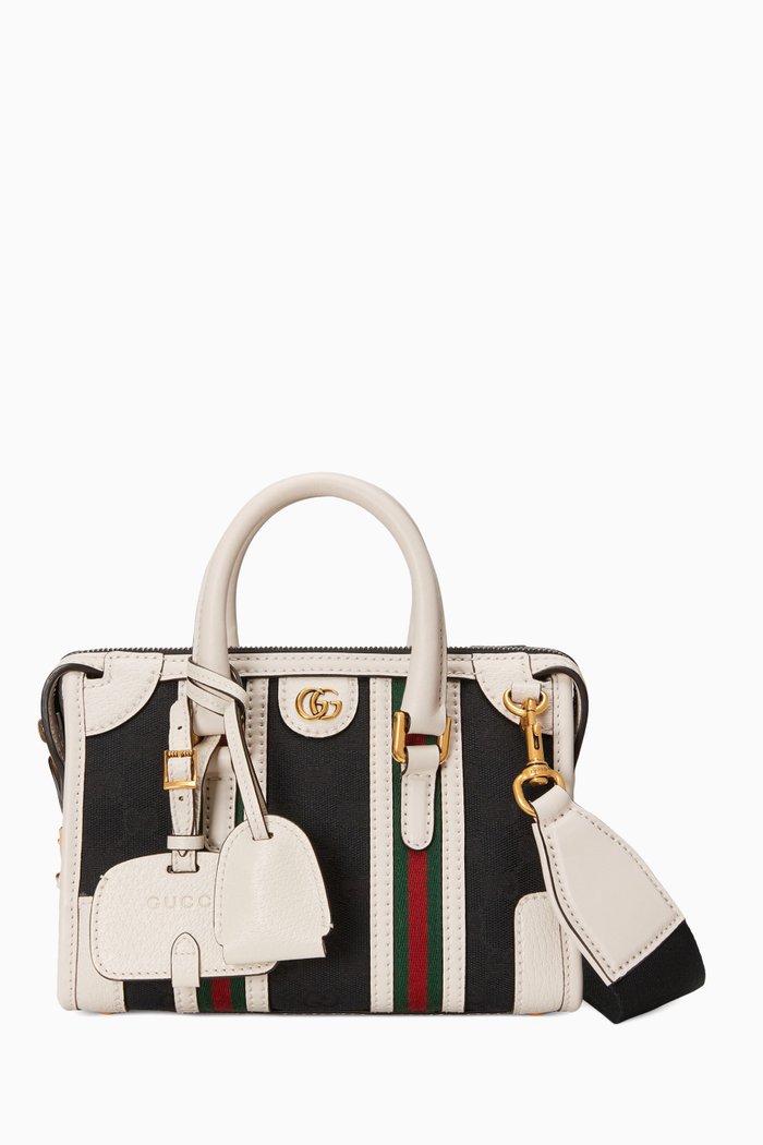 

Mini Top-handle Bag in GG Original-canvas, White