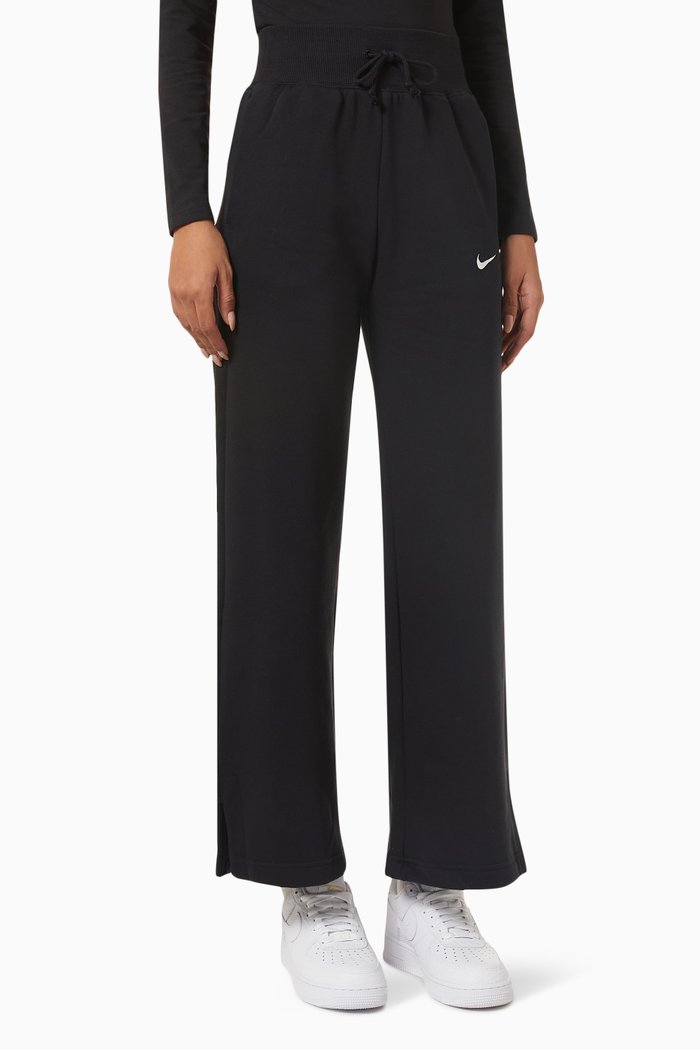 Sportswear Phoenix Wide-leg Pants in Fleece, Black