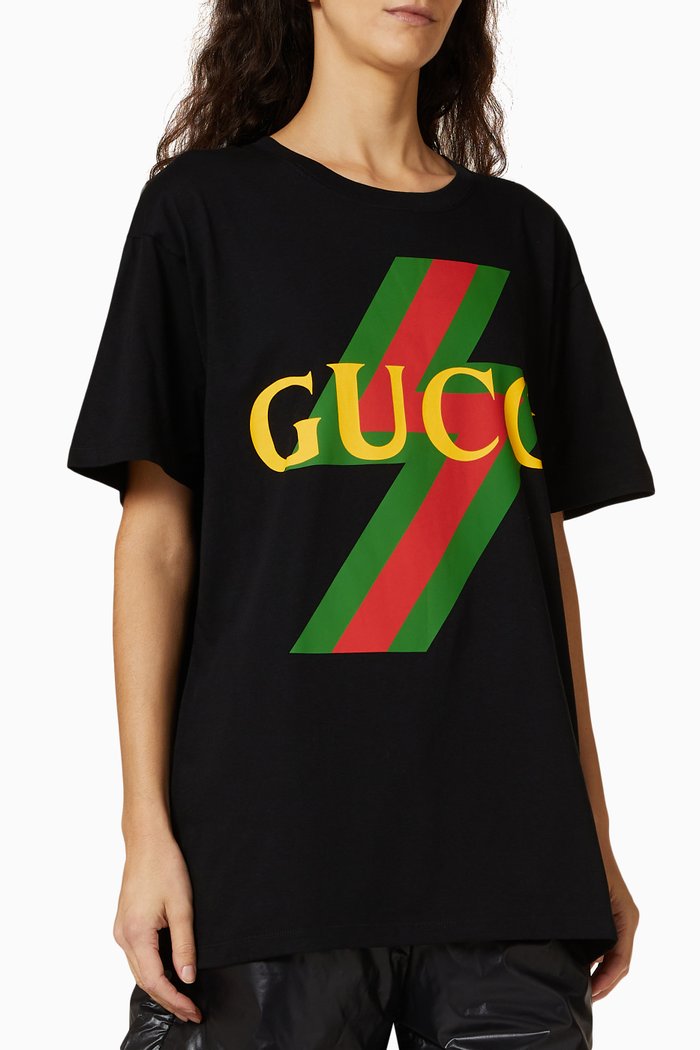 

Logo Web Lightning T-shirt in Cotton-jersey, Black