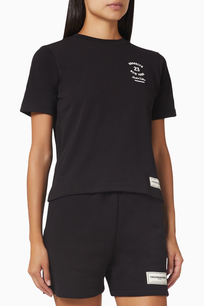 

NY Short-sleeved T-shirt in Organic Cotton-blend, Black