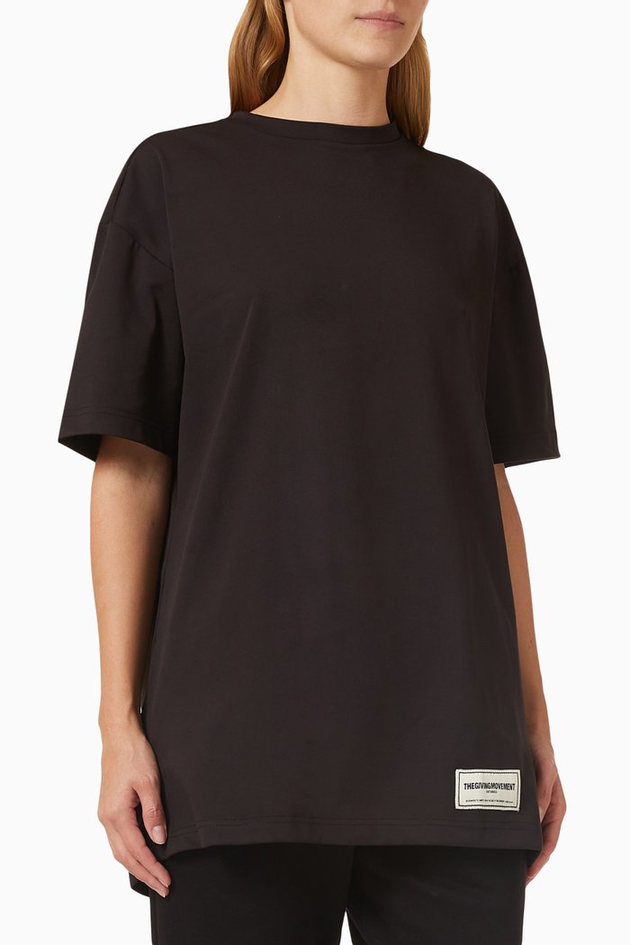 Modest Oversized T-shirt in Light Softskin100©, Black