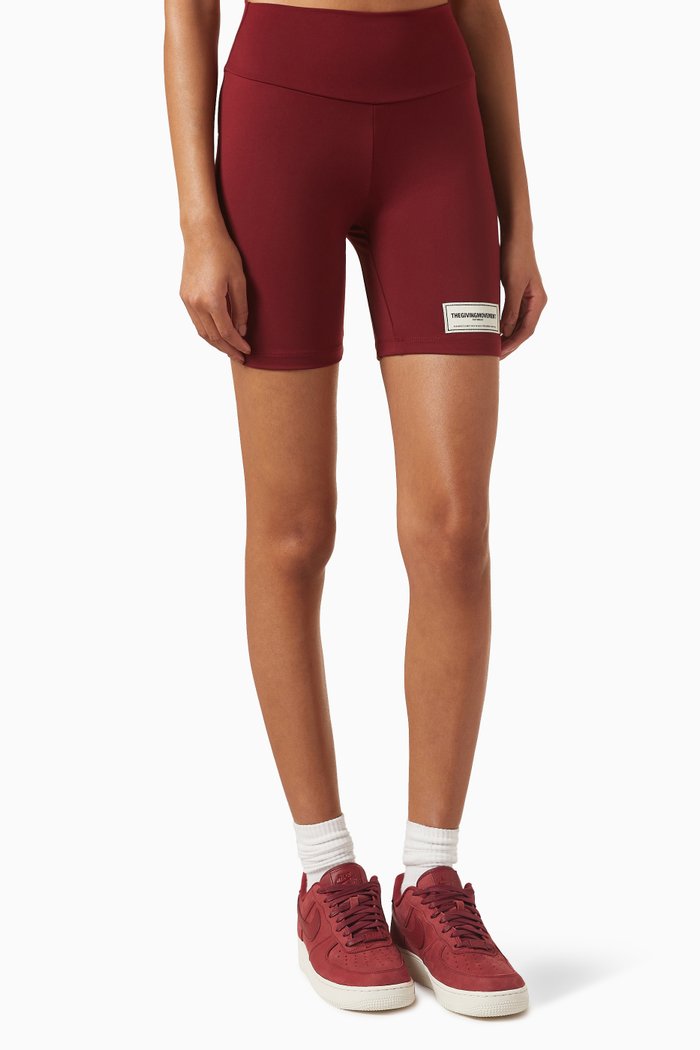 

Biker Shorts in Recycled Blend, Burgundy
