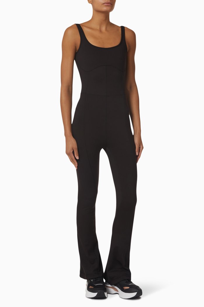 

Flared-leg Jumpsuit in SOFTSKIN100©, Black