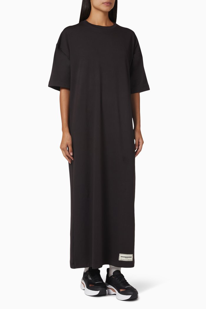 

Active Maxi T-shirt Dress in Recycled Blend, Black