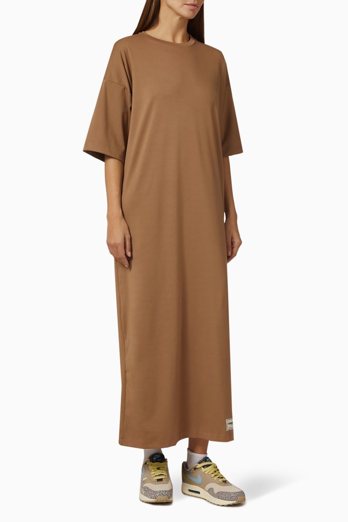 

Active Maxi T-shirt Dress in Recycled Blend, Neutral