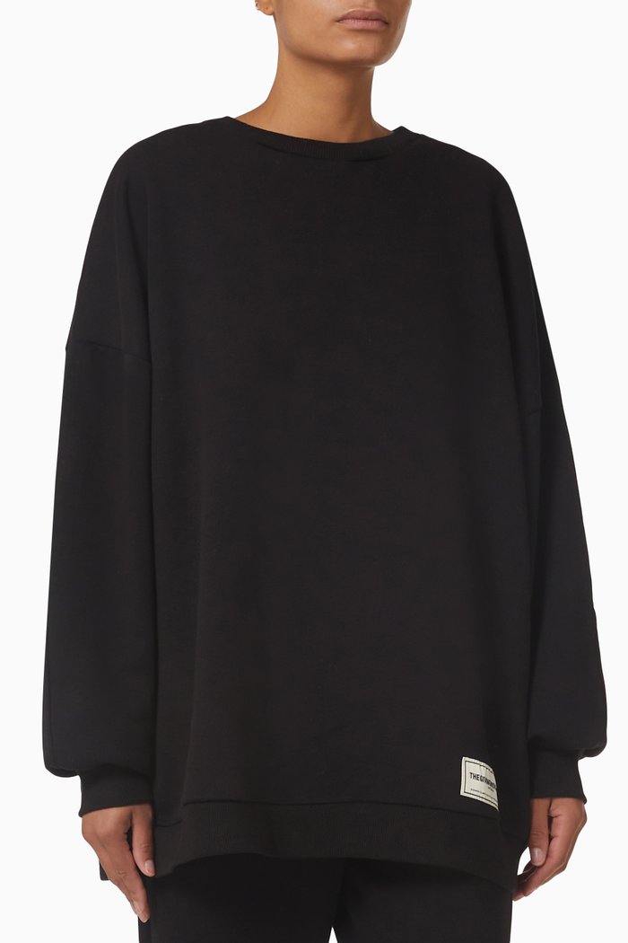 

Super-oversized Sweatshirt in Organic Fleece, Black