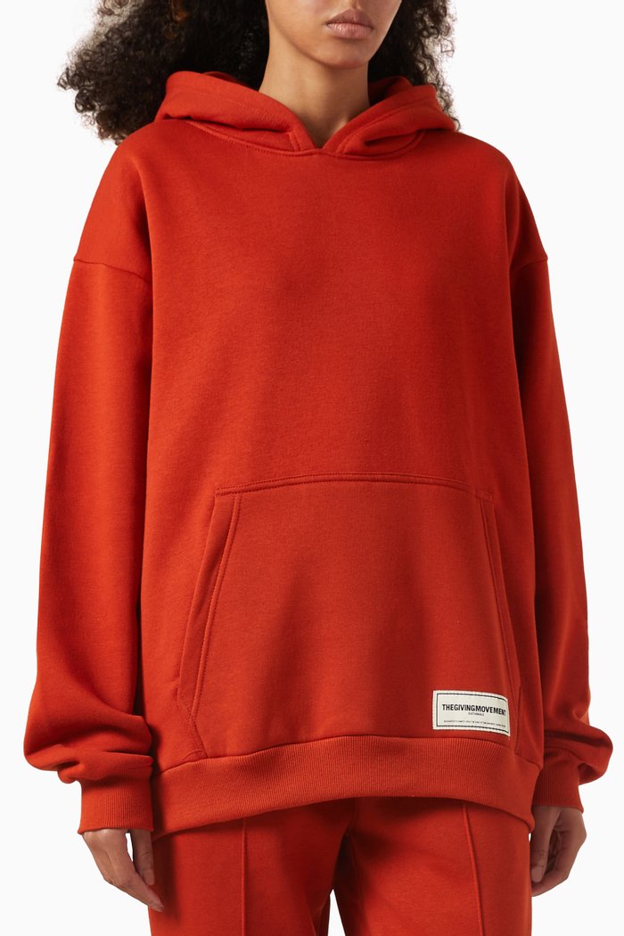 

Modest Oversized Hoodie in Organic Fleece, Orange