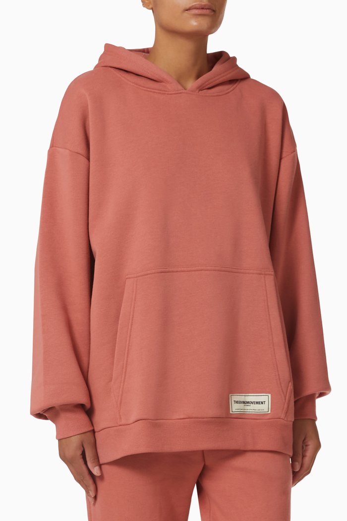

Modest Oversized Hoodie in Organic Fleece, Pink