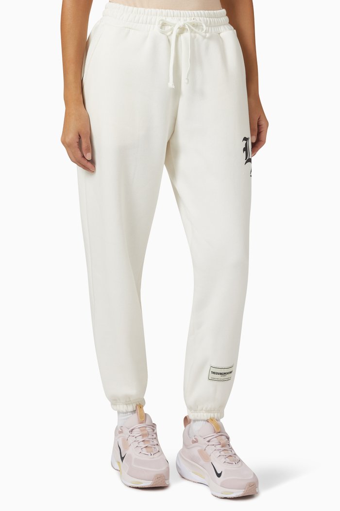 

LA Print Sweatpants in Organic Fleece, Neutral