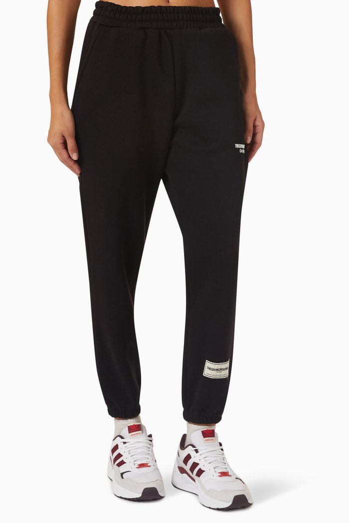

LA Print Sweatpants in Organic Fleece, Black