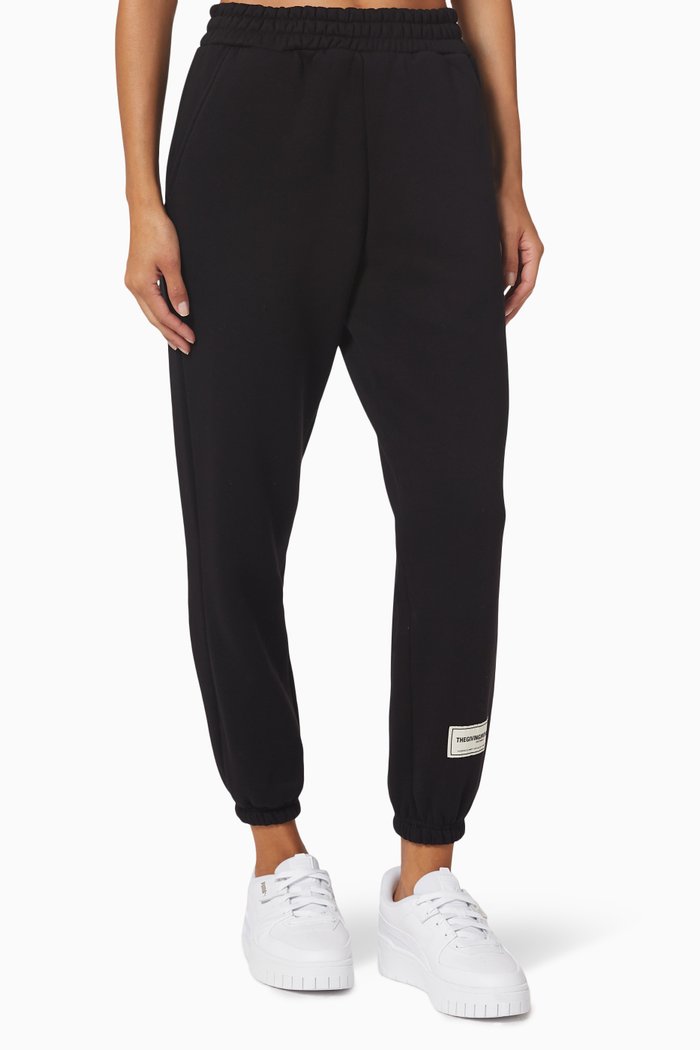 

Relaxed Fit Lounge Joggers in Organic Cotton, Black