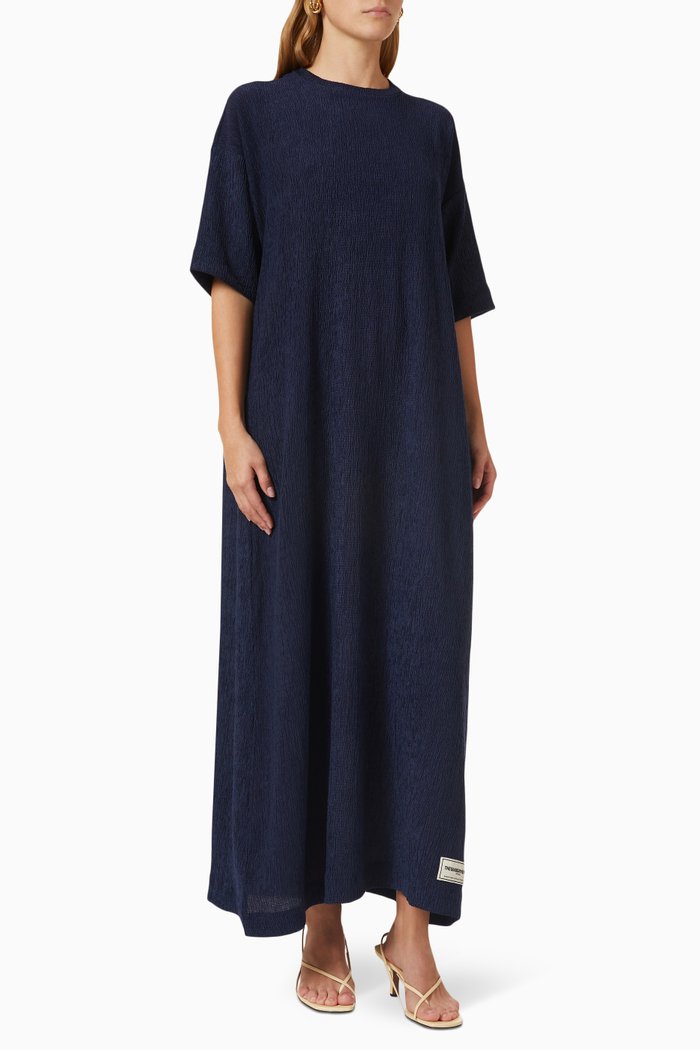 

Modest Maxi Dress in RE-CRINK100©, Blue