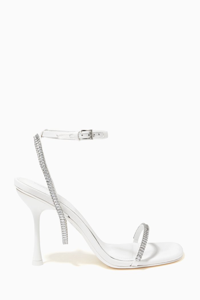 Luxon Crystal 95 Sandals in Satin, White