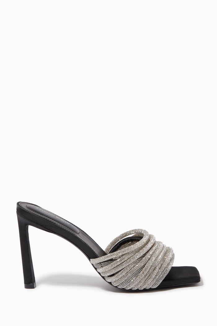 

Lena Crystal 80 Mules, Black