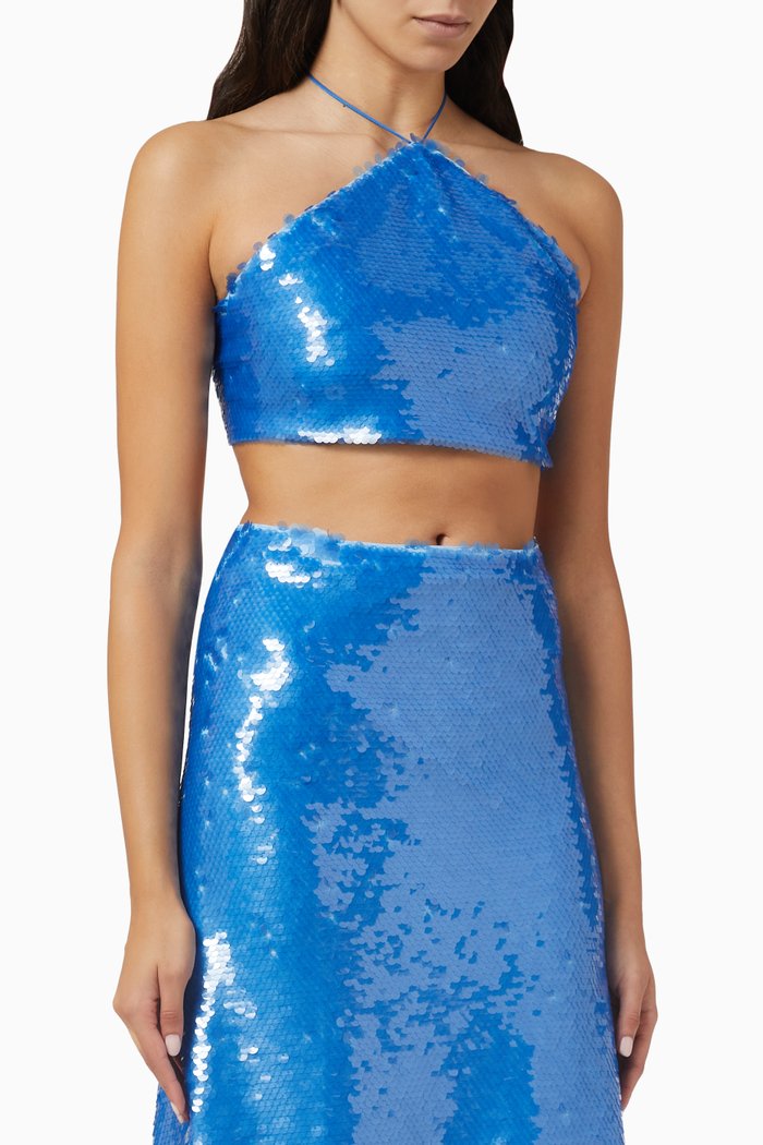 

Zira Top in Sequin, Blue