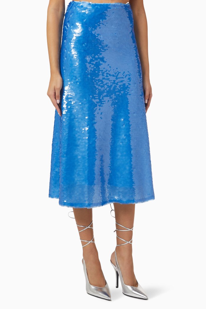 

Verene Midi Skirt in Sequins, Blue