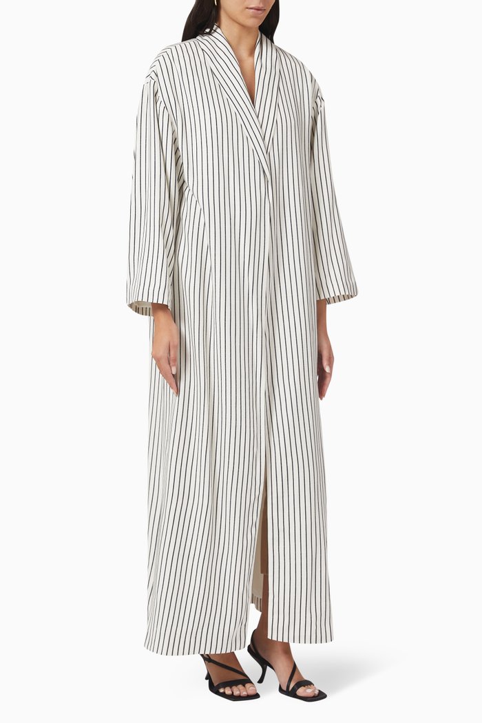 Limited Travel Striped Abaya, Multicolour