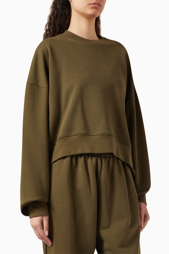 

Oversize Track Sweatshirt in Cotton-fleece, Green