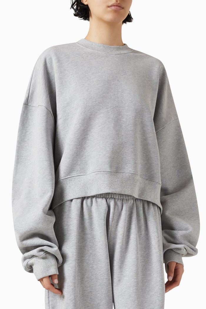 

Oversize Track Sweatshirt in Cotton-fleece, Grey