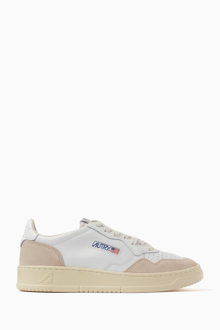 

Medalist Low-top Sneakers in Leather & Suede, White