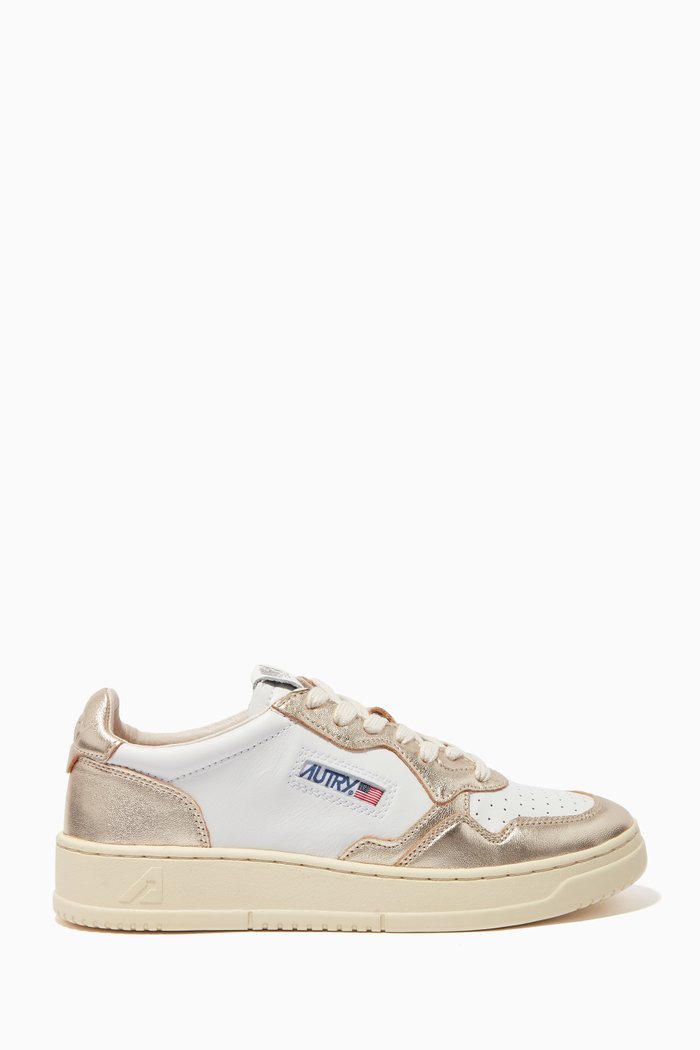 

Medalist Low Sneakers in Leather, Gold