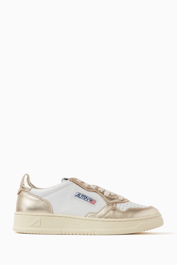 

Medalist Low Sneakers in Leather, Gold
