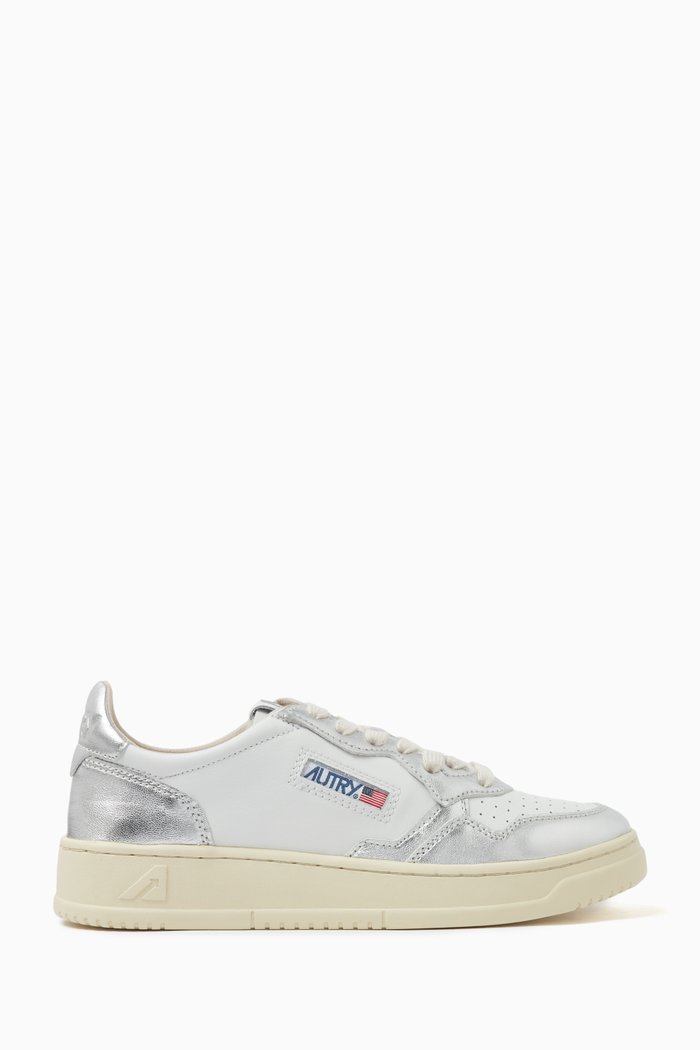 

Medalist Low Sneakers in Leather, Silver
