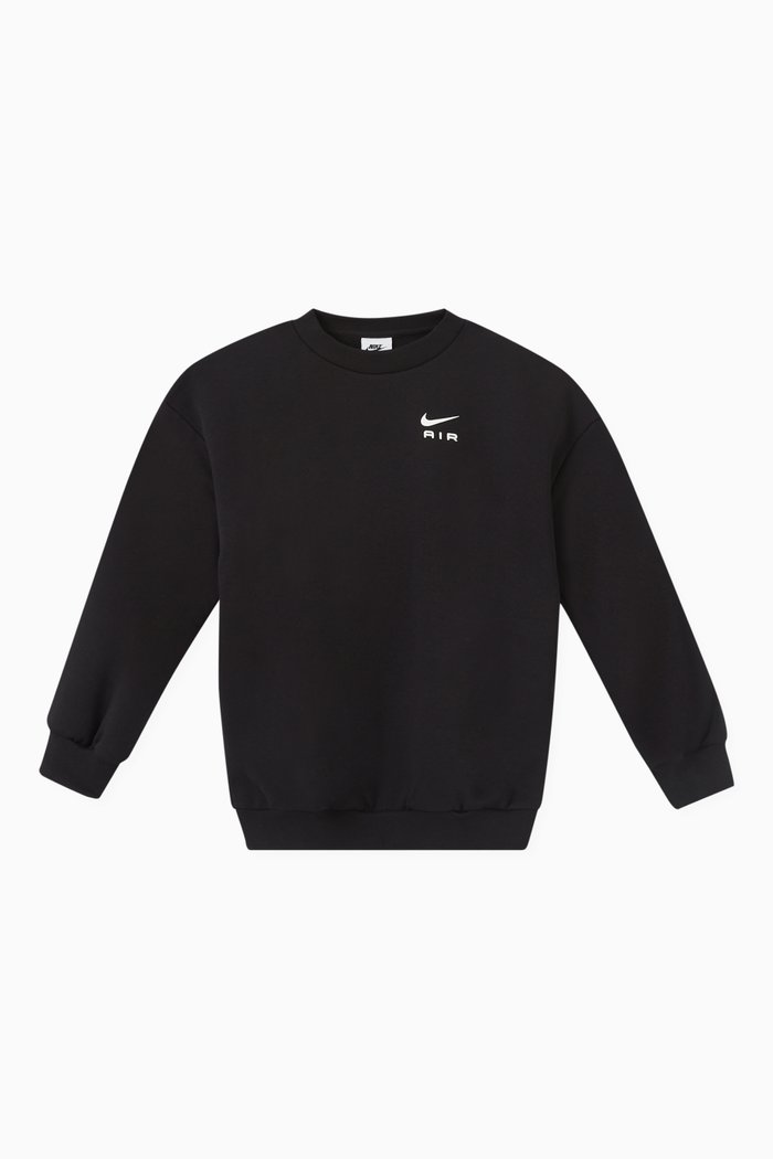 Nike Air Icon Crewneck Sweatshirt in Fleece, Black