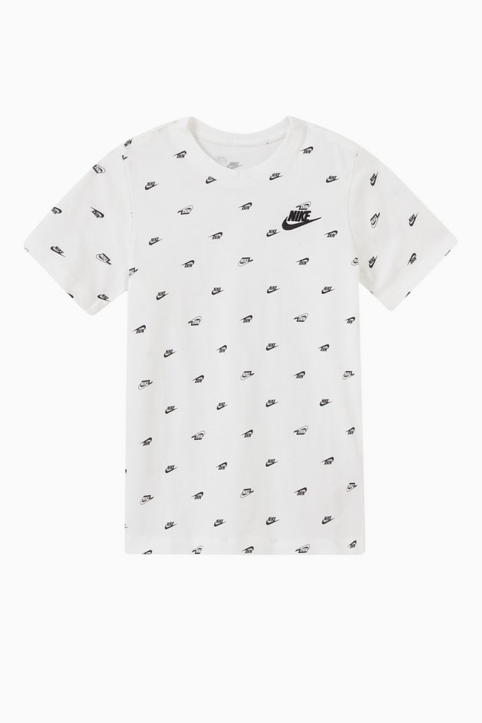 

All-over Logo Print T-Shirt in Cotton, White