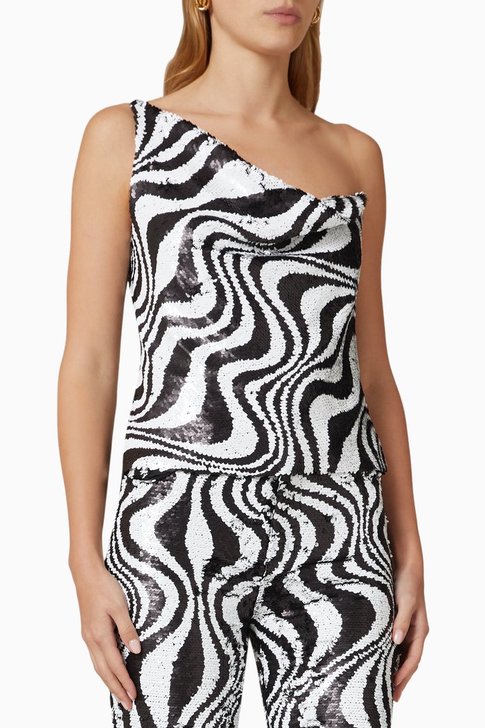 

Turvy Sequin-embellished Top, Black