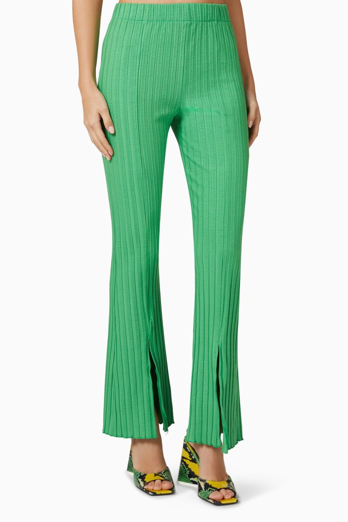 

Swish Ribbed Pants in Stretch-viscose, Green