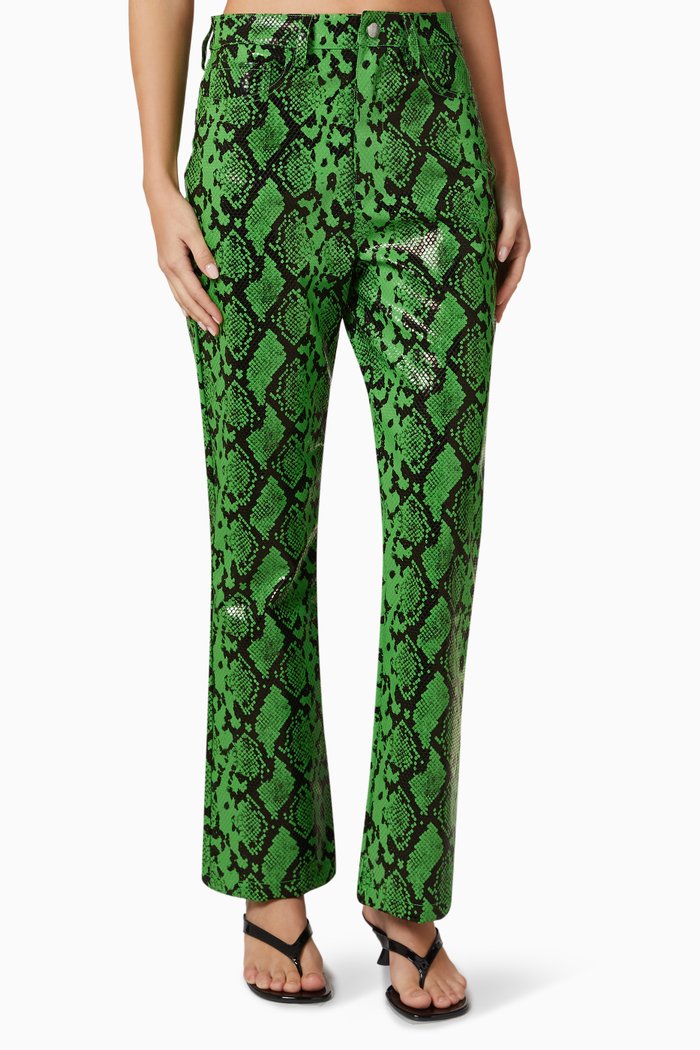 

Natty Straight-fit Pants in Vegan Leather, Green
