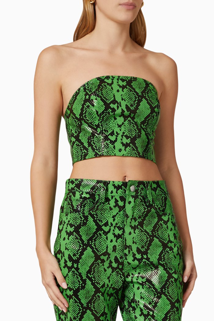 

Twister Tube Top in Vegan Leather, Green