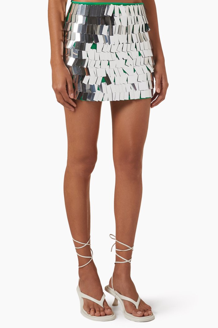 

Dizzy Mini Skirt in Sequin, Silver