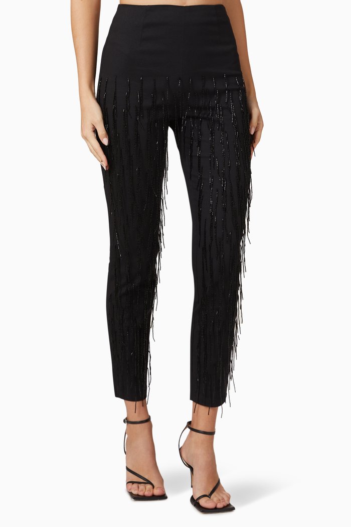 

Cha Cha Fringe Pants in Stretch-twill, Black