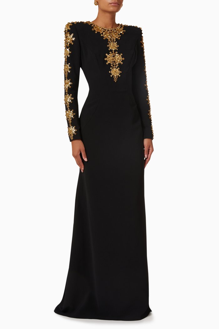 

Ester Gown in Crêpe, Black