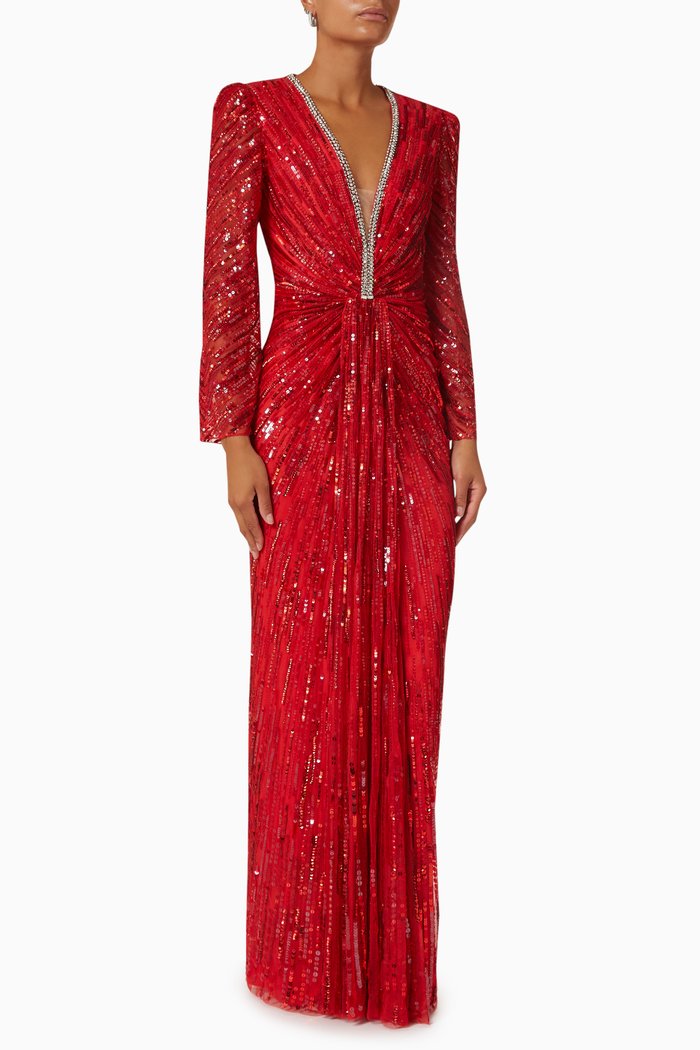 

Darcy Gown in Sequin Tulle, Red
