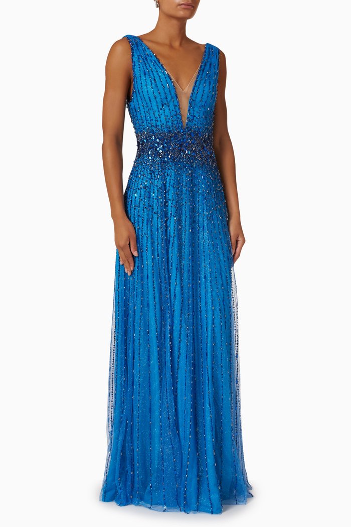 

Sissy Gown in Sequin Bead Tulle, Blue