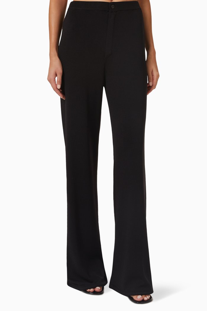 

Jabber Wide-leg Pants in Viscose-blend, Black