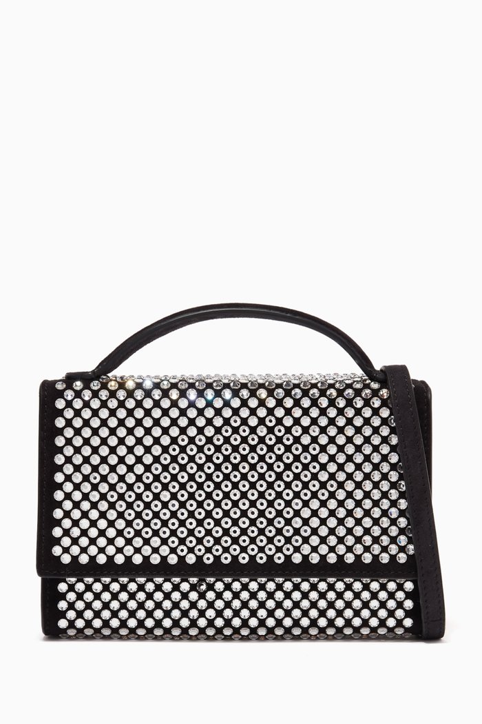 

Cara Bag in Swarovski Crystal-embellished Suede, Black