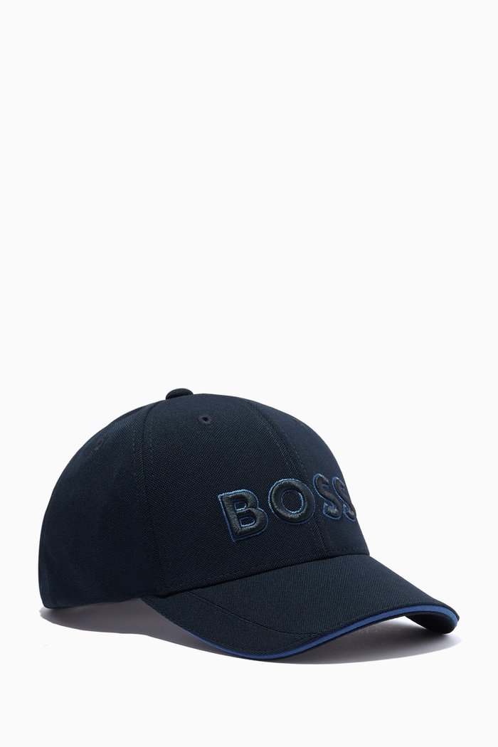 

Logo Embroidered Baseball Cap in Gabardine, Blue