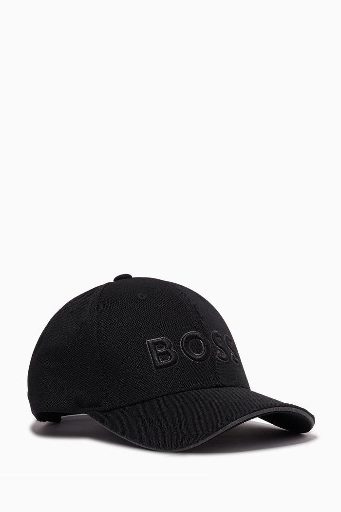 

Logo Embroidered Baseball Cap in Gabardine, Black