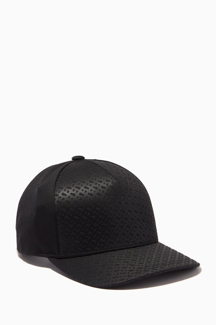

Sevile Baseball Cap in Jacquard Fabric, Black