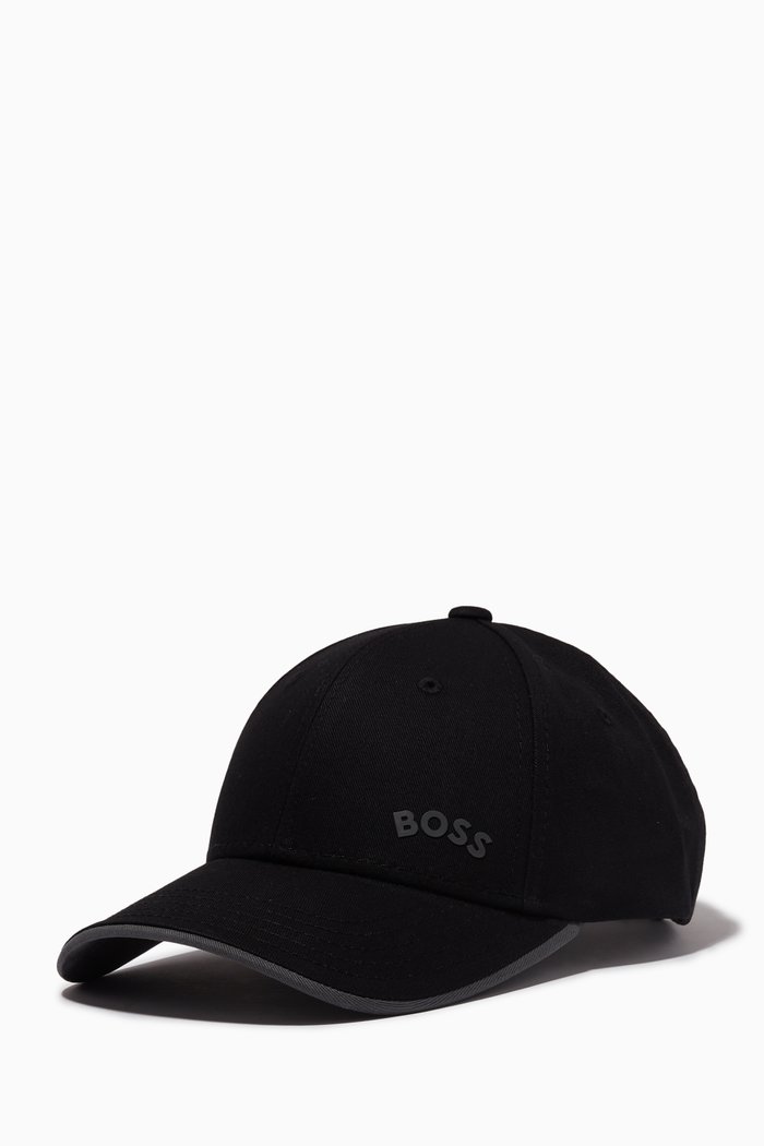 

Logo Print Cap in Cotton Twill, Black