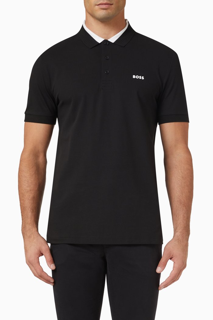 

Polo Shirt in Cotton Jersey, Black