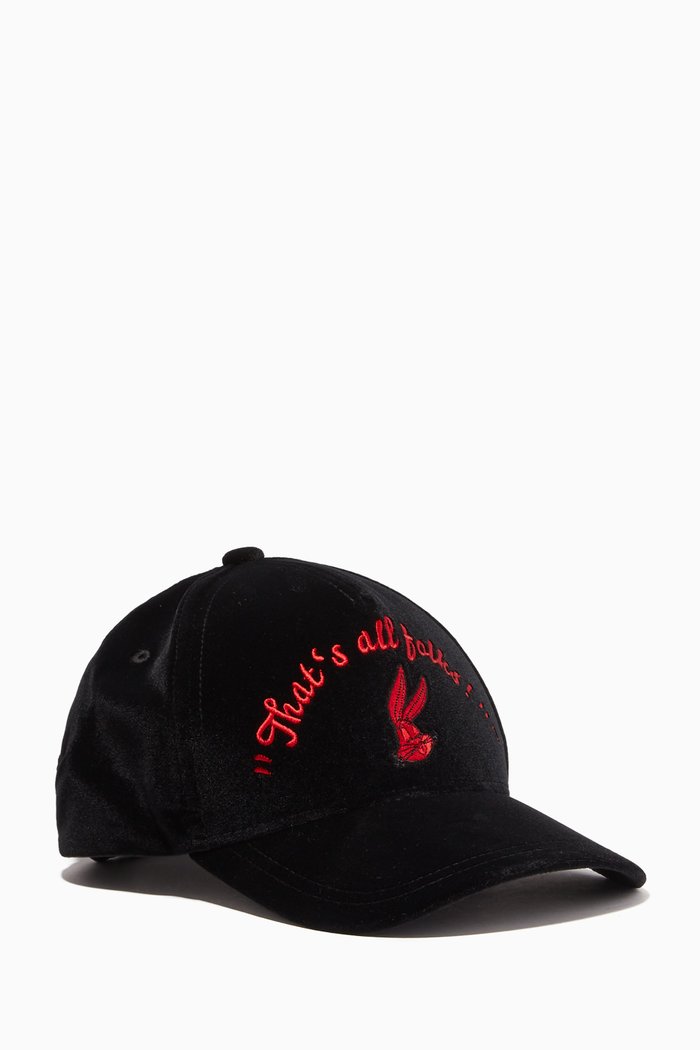 

"That's all folks!" Baseball Cap in Velvet, Black