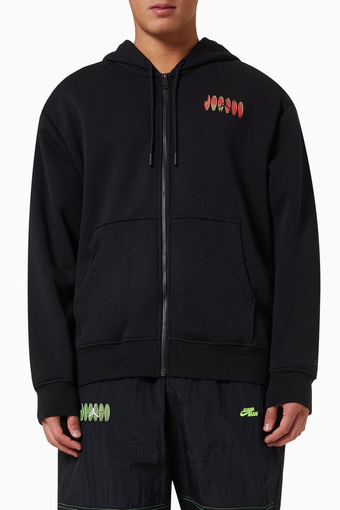 

Flight MVP Statement Graphic Hoodie in Cotton Fleece, Black