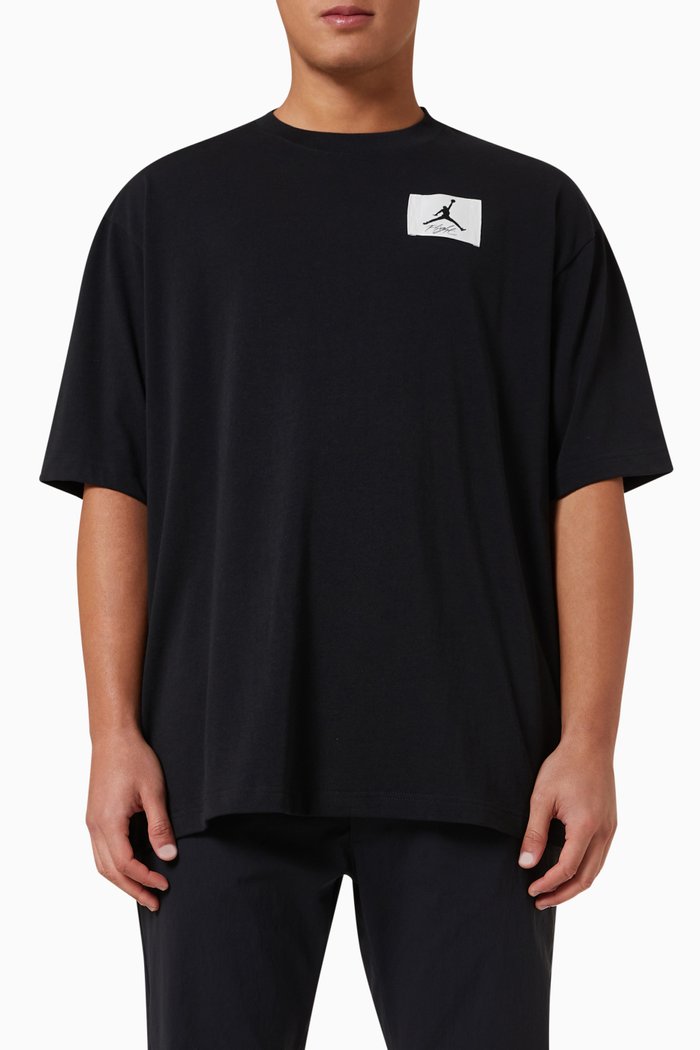 

Flight Essentials Oversized T-shirt in Cotton-jersey, Black