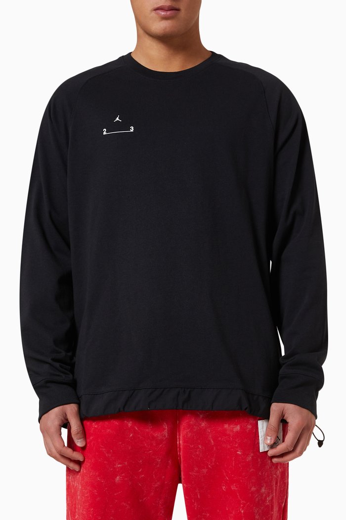 

Flight 23 Engineered Sweatshirt in Cotton, Black